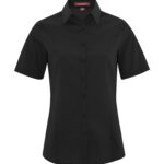 COAL HARBOUR® EVERYDAY SHORT SLEEVE WOVEN LADIES' SHIRT - Black - XS