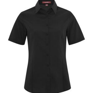 COAL HARBOUR® EVERYDAY SHORT SLEEVE WOVEN LADIES' SHIRT - Black - M