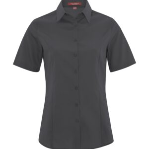 COAL HARBOUR® EVERYDAY SHORT SLEEVE WOVEN LADIES' SHIRT - Iron Grey - 2XL