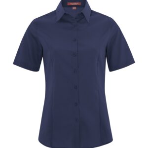 COAL HARBOUR® EVERYDAY SHORT SLEEVE WOVEN LADIES' SHIRT - True Navy - 2XL