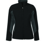 COAL HARBOUR® EVERYDAY COLOUR BLOCK WATER REPELLENT SOFT SHELL LADIES' JACKET - Black/Graphite - 4XL