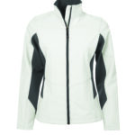 COAL HARBOUR® EVERYDAY COLOUR BLOCK WATER REPELLENT SOFT SHELL LADIES' JACKET - Winter White/Graphite - S