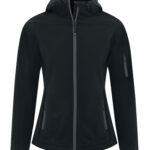 COAL HARBOUR® EVERYDAY HOODED WATER REPELLENT STRETCH SOFT SHELL LADIES' JACKET - Black - M