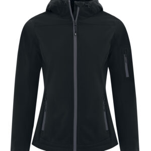 COAL HARBOUR® EVERYDAY HOODED WATER REPELLENT STRETCH SOFT SHELL LADIES' JACKET - Black - 2XL
