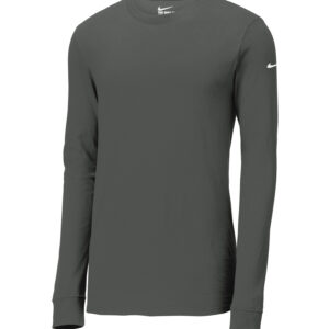 NIKE Dri-FIT COTTON/POLY LONG SLEEVE TEE - Anthracite - XS