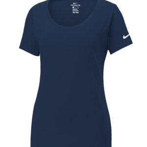 NIKE Dri-FIT COTTON/POLY SCOOP NECK LADIES' TEE - College Navy - 2XL