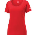 NIKE Dri-FIT COTTON/POLY SCOOP NECK LADIES' TEE - University Red - S