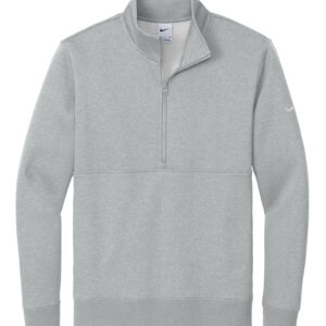 NIKE CLUB FLEECE SLEEVE SWOOSH 1/2 ZIP - Dark Grey Heather - 2XL