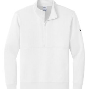 NIKE CLUB FLEECE SLEEVE SWOOSH 1/2 ZIP - White - 2XL
