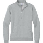 NIKE CLUB FLEECE SLEEVE SWOOSH LADIES' 1/2 ZIP - Dark Grey Heather - L