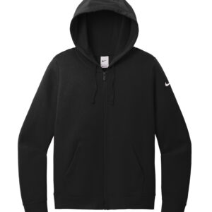NIKE CLUB FLEECE SLEEVE SWOOSH LADIES' FULL ZIP HOODIE - Black - 2XL