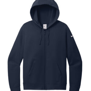 NIKE CLUB FLEECE SLEEVE SWOOSH LADIES' FULL ZIP HOODIE - Midnight Navy - 2XL