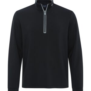 ORIGINAL PENGUIN® CLUBHOUSE MOCK ¼ ZIP PULLOVER - Caviar Black - 2XL